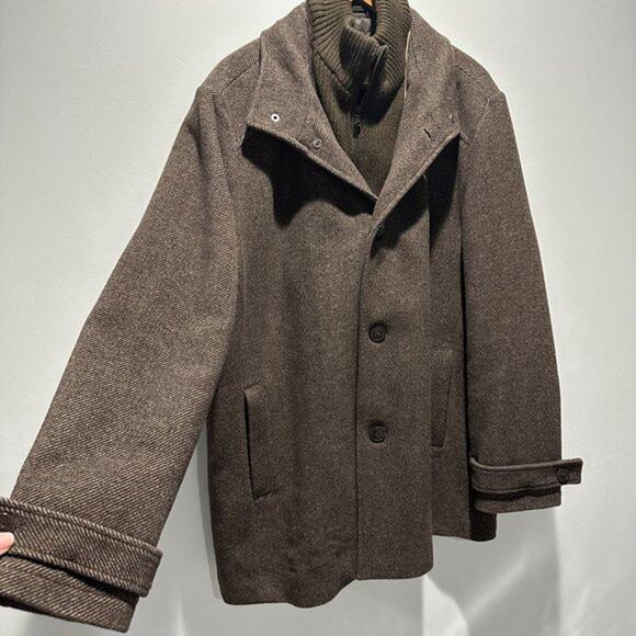Kenneth Cole New York Other - Men’s Kenneth Cole Wool Brown Coat Jacket Lined, Size XL, Like New